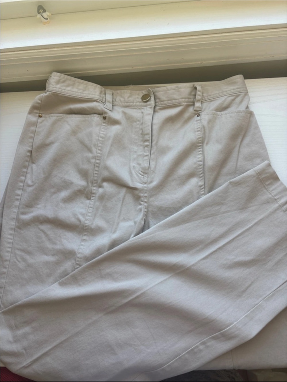 JM Collection Straight Leg Jeans in Light Beige